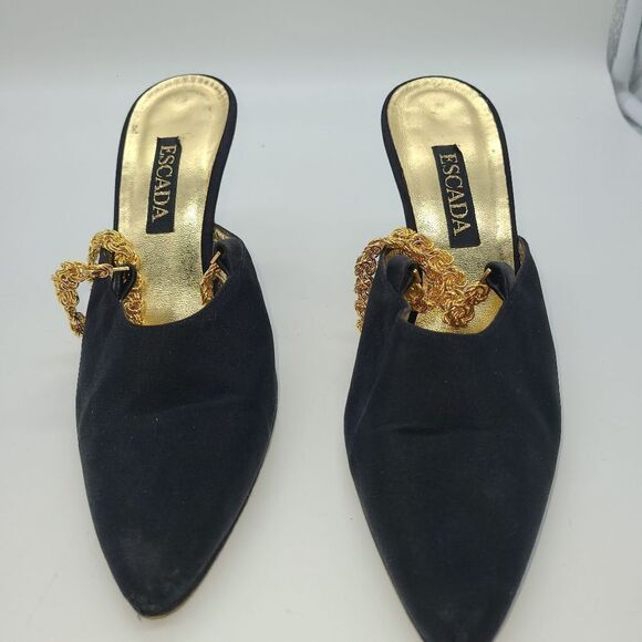 Escada Shoes - Escada Black and Gold Women's Shoes